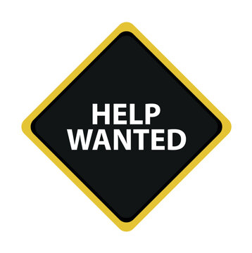 help wanted sign on white background