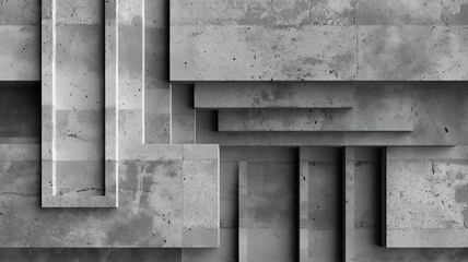 Dark gray 3d concrete wall abstract pattern background 