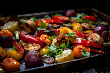 Roasted Vegetables, Colorful veggies roasted for a rich, caramelized flavor