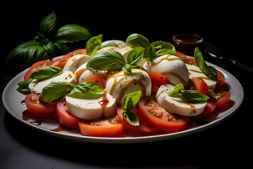 Caprese Salad, Fresh tomato, mozzarella, basil salad