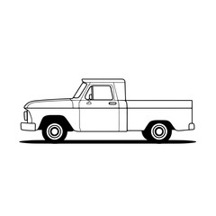 Find a vector illustration of a standalone truck, perfect for design projects featuring classic autos and transportation