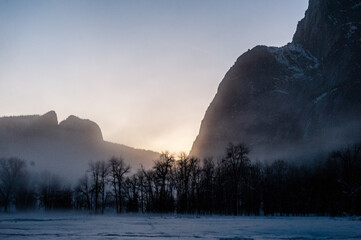 Late afternoon in Yosemite valley as the sun is setting. Yosemite national park, California. - Powered by Adobe