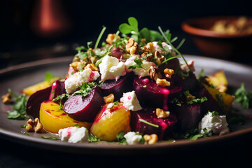 Roasted Beet Salad, Vibrant beets served in a refreshing salad