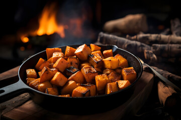 Roasted Sweet Potatoes, Sweet, caramelized roasted sweet potato chunks