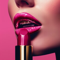 Obraz premium lipstick and lips