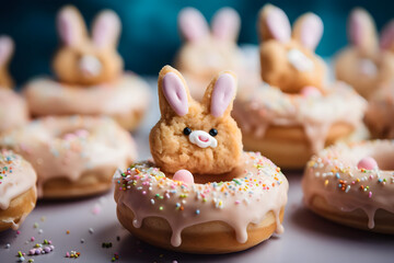 Easter Bunny Donuts, Adorable bunny shaped donuts for a sweet treat