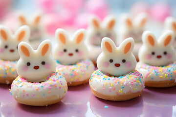 Easter Bunny Donuts, Adorable bunny shaped donuts for a sweet treat