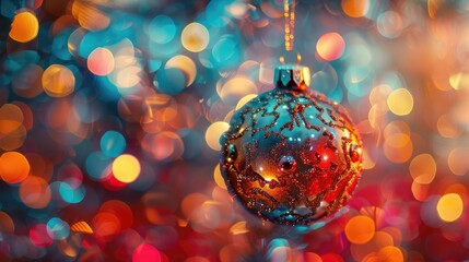 Vibrant holiday ornament Multicolored artistic backdrop Illuminated surface Radiant design