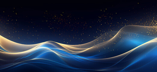 abstract background with glowing blue and gold colors