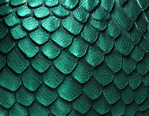 texture of crocodile scales of emerald color close-up