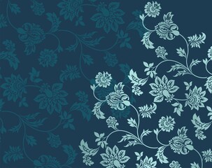 Fototapeta na wymiar Colorful paisley floral pattern , textile swatch , royal India 