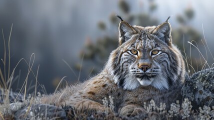 Obraz premium A cat is laying in the grass with its eyes closed