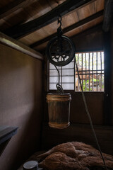Kitchen used in 17-18 century in Japan, preserved at Rakushisha in Kyoto, Japan