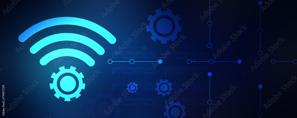 Poster 2d illustration wifi symbol sign