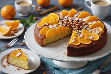 Flourless orange and almond cake