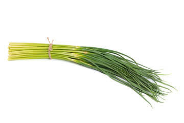 a bunch of garlic bolt isolated on the white background