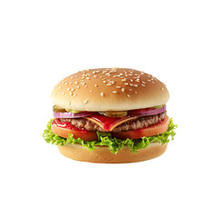 Hamburger on isolated transparent background