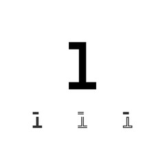 Number 1, technical digital alphabet font, including set from four of different numerals, vector illustration 10eps