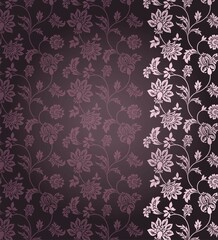 wedding card design, traditional paisley floral pattern , royal India	