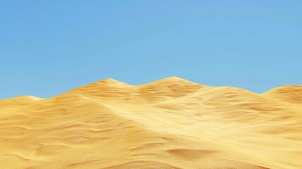 Fototapeta premium Golden sand dunes under a clear blue sky