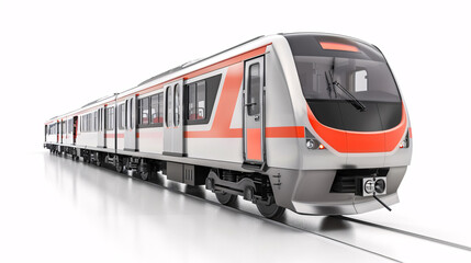 Naklejka premium modern new, train, for public transportation, isolated on a clear white background