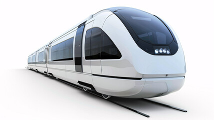 modern  new, train, for public transportation, isolated on a clear white background