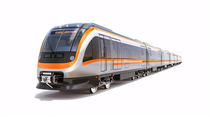 modern  new, train, for public transportation, isolated on a clear white background