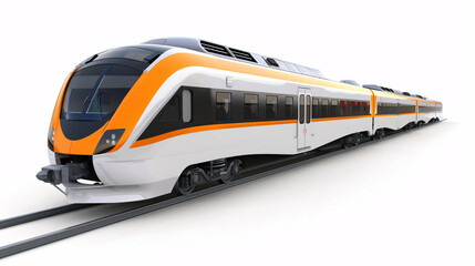 Naklejka premium modern new, train, for public transportation, isolated on a clear white background