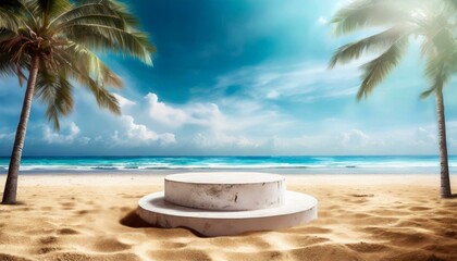 Seaside Product Presentation: Podium Display on the Beach