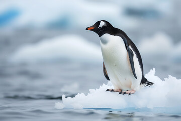 Obraz premium Penguins on melting Ice floe
