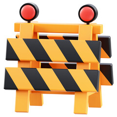 3D Under Construction Barrier Illustration