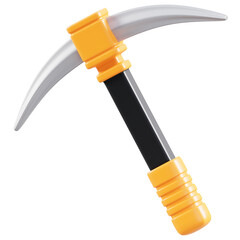 3D Rendered Orange and Black Pickaxe