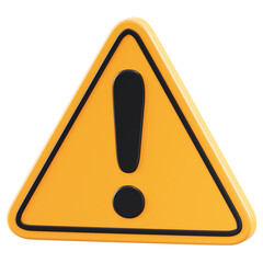 Yellow warning sign  3d png