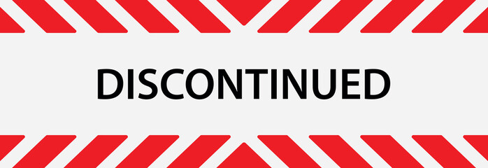discontinued sign on white background