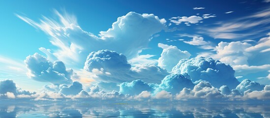 Beautiful clouds in the blue sky. - obrazy, fototapety, plakaty