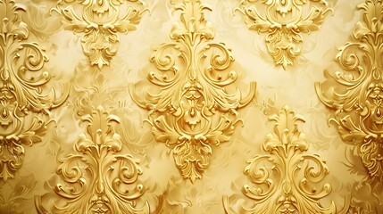 Ornate Golden Filigree Wallpaper Design for Luxury Interiors and Premium Boutiques