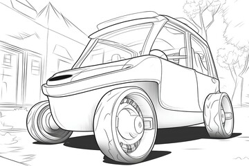 Fototapeta premium sketch of car made by midjourney