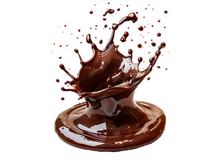 Fototapeta premium Set of chocolate splashes, cut out