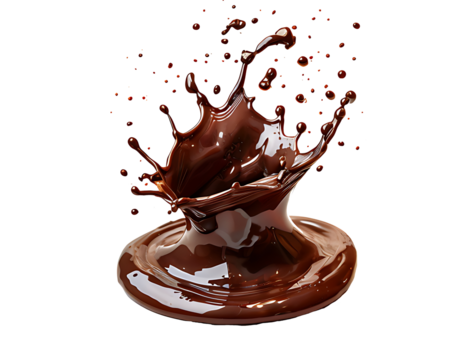 Set of chocolate splashes, cut out