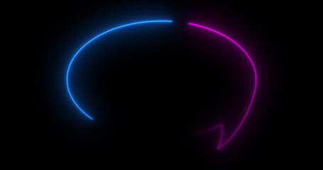 Colorful simple neon sign chat bubble typing icon in black. Message typing cloud speech dialogue neon frame. Speech balloon cartoon-style light chat icon sign high-quality stock illustration.