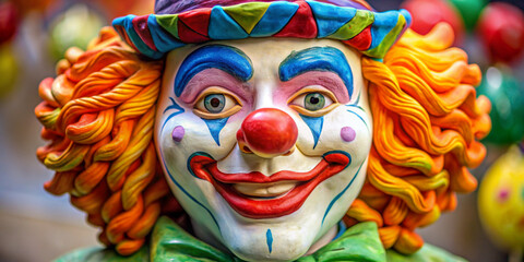 Personnage en pâte à modeler : portrait de clown
