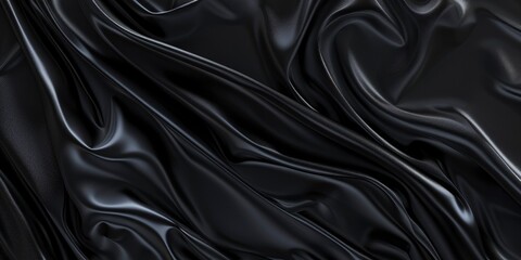 Waves and folds on a black silk satin background.