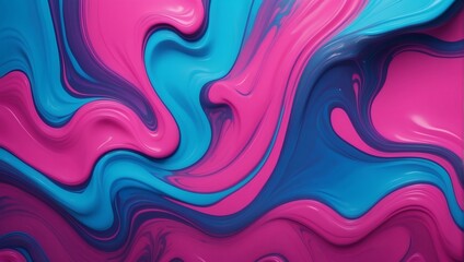 Abstract background with vibrant magenta and blue hues, resembling liquid acrylic. - obrazy, fototapety, plakaty