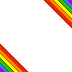 LGBT Pride Month Square frame in transparent background. Rainbow colors, LGBTQ community, celebration, equality, diversity