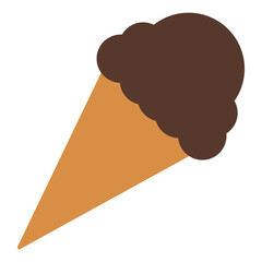 Ice Cream in Cone Icon Isolated on White
