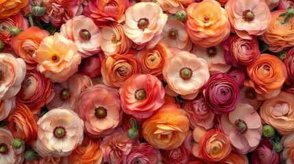   A tight shot of a flower bouquet, predominantly featuring pink and orange blossoms at its core