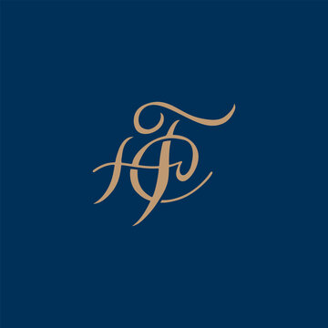 Handwriting H C F HCF Letter Logo Vector Design