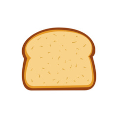 Slice of bread icon on white background.