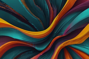 4K Abstract wallpaper colorful design, shapes and textures, colored background, teal and orange colores Generator AI 