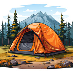 camping in the mountains